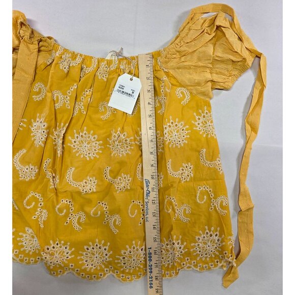 Grace & Emma Top Embroidered Off-Shoulder Puff Sleeves Tie Womens Size M New Tag - Picture 9 of 12